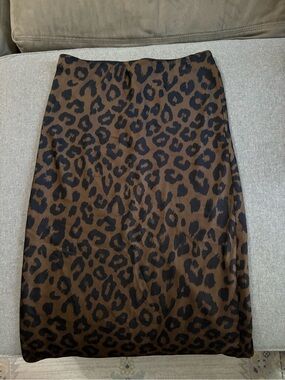 Banana Republic Brown and Black Leopard Pencil Skirt